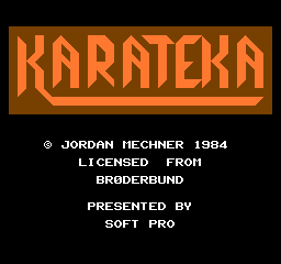 Karateka (Japan) Title Screen